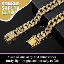 Classic Cuban Chain Pet Necklace, Fashionable Luxury Pet Collar, Made Of Zinc Alloy, Shiny Hip-Hop Design, Adjustable Comfortable Fit, Suitable For Small And Large Pets - Multicolor - View 5