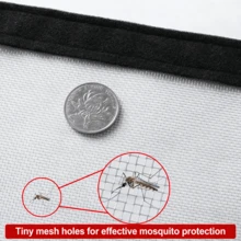 1pc Self-Adhesive Window Screen Mesh, Anti-Mosquito & Insect Net, No-Drill Removable Breathable Mosquito Net For Living Room & Bedroom Windows - Gray Mesh With Black Border - View 8