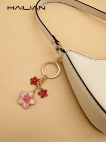 HAILIAN 1个樱花造型钥匙扣，轻巧优雅的樱花设计，适合挂在包包上，也可作汽车钥匙链，情侣礼物，生日礼物，节日礼物。 - 玫紅色 - 查看 4