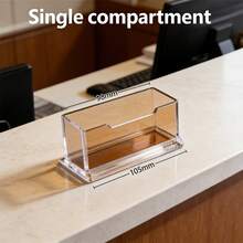 1 hộp đựng danh thiếp bằng acrylic để bàn, giá trưng bày danh thiếp bằng nhựa trong suốt, hộp đựng danh thiếp, có thể chứa 30-50 danh thiếp, giá trưng bày danh thiếp bằng acrylic. - giá trưng bày danh thiếp - Xem 2