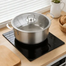 16tlg Topfset Kochset TSuppentopf Kochtopf-Set mit Deckel Induktion16-24cm - Übersicht 11