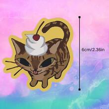 Cream Cherry Tabby Cat Cute Stickers, Dessert-Style Adorable Pet Decorative Stickers, Waterproof Vinyl Stickers - Durable Matte Surface, Self-Adhesive Bumper Stickers, Suitable For Cars, Windows, Laptops, Trucks, Water Bottles - Multi-Purpose Durable Design, Car Stickers - one-size - View 3