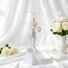 1pc/2pcs Detachable Large Capacity Rotating Jewelry Display Stand, Creative Necklace Storage Rack, Home Decor Jewelry Organizer, Can Store Necklaces, Bracelets, Earrings And Rings, Elegant Jewelry Display Solution, Upgrade Fashion Storage For Home And Store - Multicolor - View 6