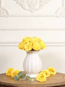 Hoa hồng giả màu vàng, hoa hồng cao cấp trông như thật, thích hợp để trang trí nhà cửa, phòng ngủ, bàn ăn, đám cưới, bó hoa cưới, vòng hoa đeo tay, cắm hoa. Áp dụng cho nhà cửa, nhà hàng, phòng ngủ, tự làm bình hoa, bó hoa cưới, trang trí bàn, tiệc cưới, trang trí ngày Valentine, tiệc mừng em bé, trang trí nhà cửa, v.v. - Màu vàng - Xem 5