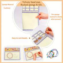 KLONKEE 2/4pcs Felt Beading Mat Set + Jewelry Scoop With Tweezers, Beading Tray With Centimeter And Letter Scales, Sturdy And Durable, Independent Compartments (Large, Medium, Small Sizes), For Jewelry Making And Beading Materials - Multicolor - View 3