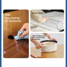 1.0mm Thick PVC Clear Tablecloth – Non-Slip, Oil-Resistant, Scratch-Resistant, Easy To Clean, Ideal For Dining Tables And Desks - Versatile Rectangular Tablecloth - White - View 9