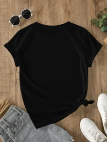 Cartoon-Style Boy's T-Shirt With A Round Neck And Short Sleeves, Stylish And Versatile – Ideal For Everyday Wear Or For Dressing Up Casual Outfits. Available In Various Colors. - 黑色 - 查看 3