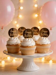 Bộ 3/5/10 chữ cái trang trí bánh kem hiện đại, chữ "Chúc mừng sinh nhật", thích hợp cho tiệc sinh nhật, trang trí bánh kem, trang trí làm bánh, đồ dùng làm bánh, quà tặng ngày lễ. - Vàng - Xem 5