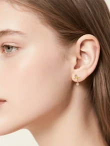 Sweet Pink Bow Silver Earrings, Versatile Daily & Party Wear Jewelry For Women - Multicolor - View 6