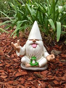 Shiny Rock 'n' Roll George And The Zen Frog – This Garden Gnome Perfectly Blends Peace, Tranquility, And Rock 'n' Roll To Add A Touch Of Magic To Your Wonderland Garden. - Multicolor - View 1