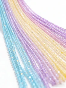 1pc 4mm High Luster Flat Crystal Glass Beads, 96 Facets Cut Glass Beads - Suitable For Fashion DIY Jewelry Making Necklace Bracelet Accessories - DIY - View 3