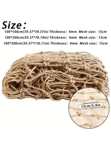 Haus Hana 復古黃麻繩植物支撐網 – 天然藤架，適用於攀緣植物、豆類和花園裝飾 - 彩色 - 查看 13