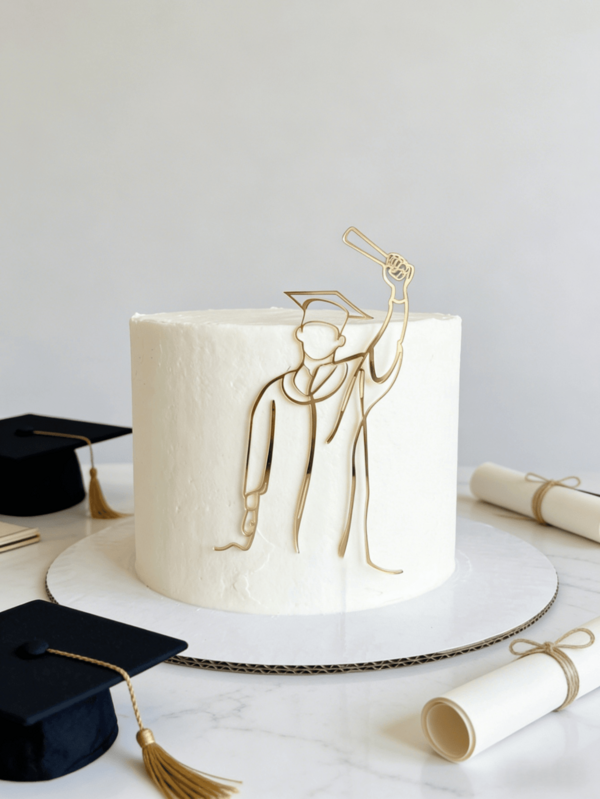 1pc Graduation Cake Topper, Congratulatory Graduation Party Cake Decor, Suitable For High School And University Graduation Celebration