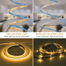 1/3/6 tiras de luz LED COB, 252 perlas LED/M, tiras flexibles con adhesivo doble cara, control de cable USB con brillo ajustable, tiras de luz LED para vitrinas, alimentadas por USB, adecuadas para armarios de zapatos, armarios, vitrinas, oficinas, dormitorios, techos, escaleras, pasillos, iluminación decorativa - USB - Ver 9