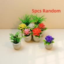 Dollhouse Mini Plant Model Potted Plants, Micro Landscape Potted Plants, Outdoor Artificial Flower Potted Plants, Artificial Green Plants, Mini Green Plant Potted Plants, Dollhouse Decor Accessories, Micro Scene Photography Props, Artificial Small Potted Plants Micro Landscape Decor - Multicolor - View 16