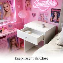 Bedside Table, Modern Style Bedroom Side Table With Storage, Nightstand, Suitable For Living Room And Small Office Spaces (White) - trắng - Xem 6