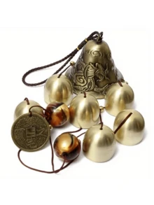1Pc Large Feng Shui Lucky Wind Chime, Symbolizing Good Fortune, Suitable For Home Hanging Decorations And Gifts, Made Of Copper. - A - View 9