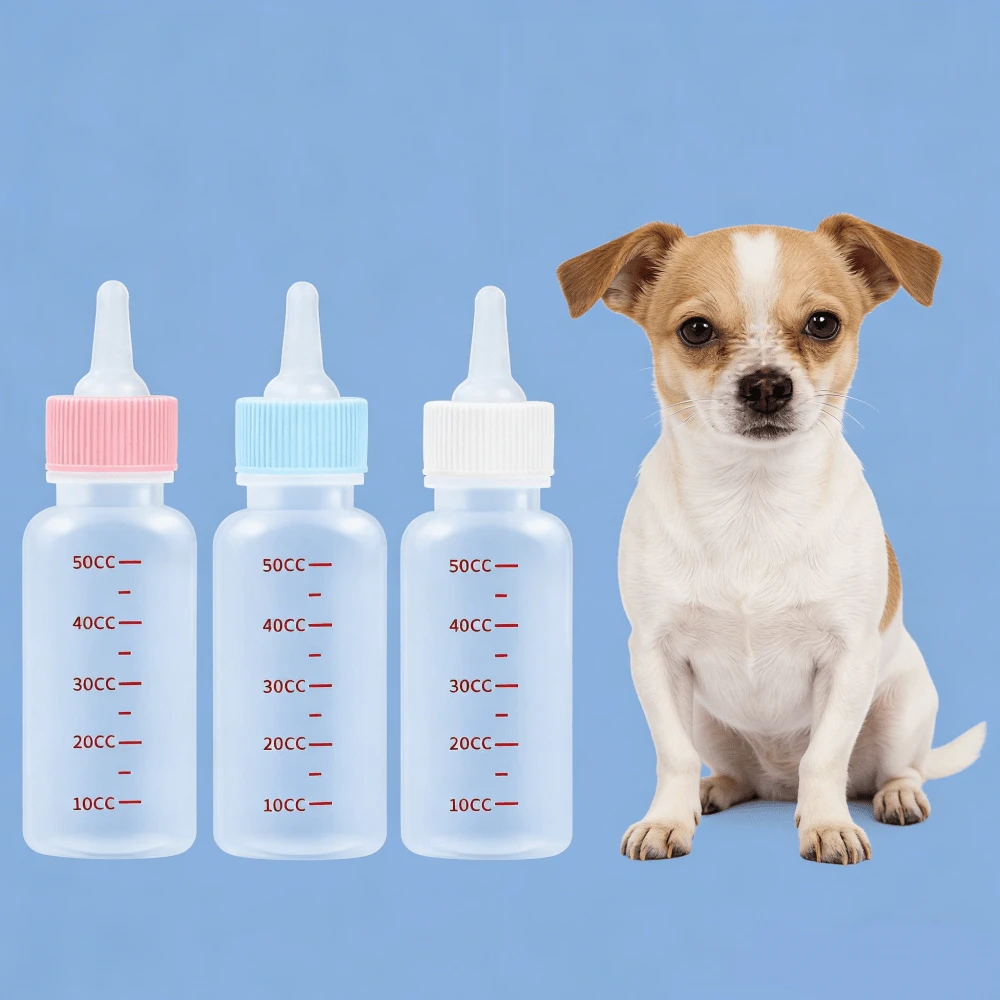 50ml Universal Pet Feeding Bottle, Silicone Nursing Bottle For Puppy Kitten, Anti-Choke Milk Bottle With Measurement Scale, Pet Supplies Gift For Valentine's Day - 50ml - Xem 1