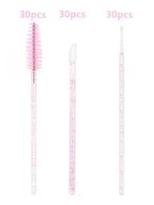 90pcs Disposable Eyelash Brushes, Eyelash Extension Tools, Makeup Brushes, Suitable For Eyelash Extension, Eyebrow Brush, Eyeshadow Brush, Spiral Brush, Back To School Season - Pink - View 8