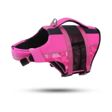 1 pieza Chaleco salvavidas ajustable de alta flotabilidad para perros con tiras reflectantes, dispositivo de flotación durable para mascotas para nadar y navegar, ligero para perros pequeños/medianos/grandes - Morado - Ver 4