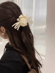 Satin Rose Hair Scrunchies, Bow Hair Ties, Elegant Ponytail Holders - Multicolor - View 7