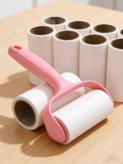 Mini Curly Brush, Detachable Type, A Household Alternative For Cleaning Small Portable Curly Brushes, High-Viscosity Fabric Paper Rolls, Cotton Swab Cleaner, Carpet Cleaning Drum, Portable Pet Hair Removal Tool (Suitable For Clothes, Bedding, Living Room Furniture, Bedrooms, Car Carpets, Car Seats, Car Interior Details)