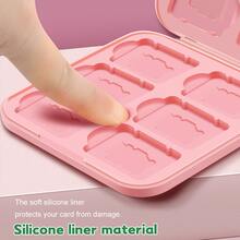 1pc Silicone Lined Game Card Storage Box, Holds 12 Game Cards + 12 TF Cards, Compatible With Nintendo Switch - View 3