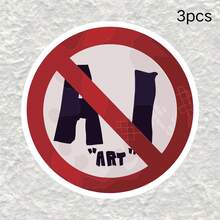 Anti-AI ART Anti-AI Art Stickers, Creator Attitude Decorative Stickers, Waterproof Vinyl Stickers - Durable Matte Surface, Self-Adhesive Bumper Stickers, Suitable For Cars, Windows, Laptops, Trucks, Water Bottles - Versatile Durable Design, Car Stickers - Vinyl - View 11