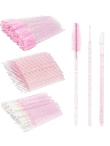 90pcs Disposable Eyelash Brushes, Eyelash Extension Tools, Makeup Brushes, Suitable For Eyelash Extension, Eyebrow Brush, Eyeshadow Brush, Spiral Brush, Back To School Season - Pink - View 9