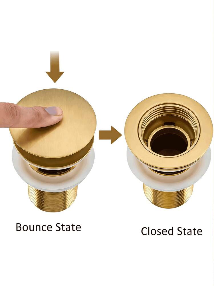 1个通用浴缸塞，弹出式浴缸排水塞和盖子，可替换浴缸提升旋转式、脚尖触碰式和触发式排水塞，易于安装和清洁，不锈钢防堵塞排水过滤器，浴室配件，浴室工具 - 水槽塞 - 查看 7