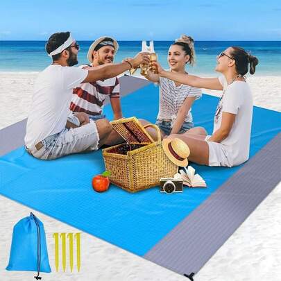 Durable Portable Foldable Outdoor Beach Mat, Anti-Tear Picnic Blanket, Suitable For Camping, Travel, Hiking, Machine Washable