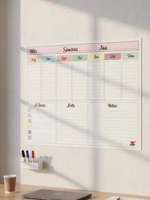 Monthly Planner Magnetic Whiteboard Reusable Monthly Planning Board For Organizing Tasks, Appointments, And Routines At Home, Office, And School - 月度 50x40公尺 彩色 - 查看 1