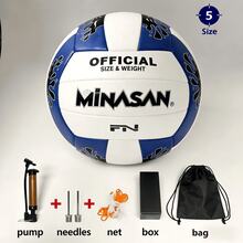 PVC Machine-Seamed Volleyball No. 5 Competition Volleyball Wholesale Soft Air Volleyball For Beach - Blue - View 2