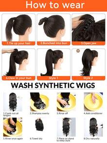 Tóc giả dài 22 inch màu nâu pha nâu đậm, kiểu tóc xoăn tự nhiên, kẹp cài, thích hợp cho phụ nữ và bé gái sử dụng hàng ngày (22 inch - xoăn). - Nhiều màu - Xem 7