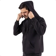 Sweatshirt, Casual-College Style, Casual-Basic, Leisure Style, Winter, Regular Fit, Cold-Weather Sweatshirt. - 黑色 - 查看 4