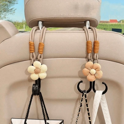 1个汽车座椅靠背挂钩，双头挂钩，适用于手提包和包袋，汽车内饰配件，便捷头枕挂钩，汽车装饰配件