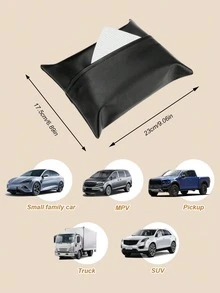 Caja de pañuelos de coche de cuero - Soporte universal para pañuelos colgante, adecuado para reposacabezas, parasol y apoyabrazos, sin olor, fácil de usar, se adapta a todos los coches, decoración interior del coche - bolsa de pañuelos - Ver 7
