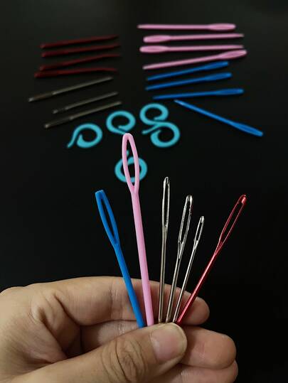 26件套缝纫针、毛毡针、织锦针、补衣针和钩针，手工DIY编织工具，带针号规