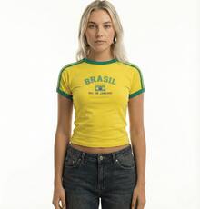 Women's Embroidered Brazil Shirt - 黃色 - 查看 3
