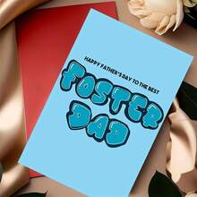A Retro And Touching Father'S Day Card, Wishing The Best Foster Father A Happy Father'S Day, Holiday Gift, Birthday Card, Funny, Blank Inner Page, Can Be Handwritten, Father'S Day Greeting Card With Envelope - Multicolor - View 6