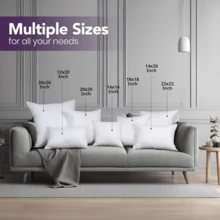 100% Polyester Microfiber Pillow Inserts - All-Space Use, Vacuum-Packed, Easy Care & Durable - White - View 10