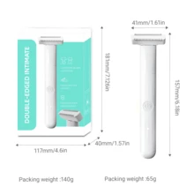 私密护理修剪器，舒缓氛围，女士腋下及私密部位剃毛器，温和全身脱毛仪，小巧便携，精致沐浴必备 - 白色 - 查看 5