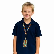 Badge, ADHD, Autism, SUS (Brazilian Public Health System) + Personalized Lanyard - 茶 - 查看 1