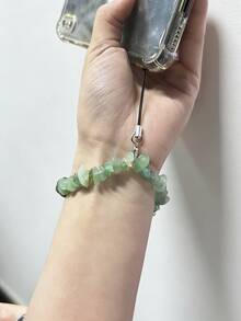 水晶碎石手机链 绿色东陵手机挂绳 防丢腕带水晶链 女士款，精致手机壳挂绳吊坠（随机绳款） - 彩色 - 查看 6