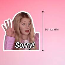 对不起！白莲花女孩贴纸，趣味道歉装饰贴纸，防水乙烯基贴纸 - 耐用哑光表面，自粘式保险杠贴纸，适用于汽车、窗户、笔记本电脑、卡车、面包车、水瓶 - 多用途耐用设计，汽车贴花 - 乙烯基 - 查看 3