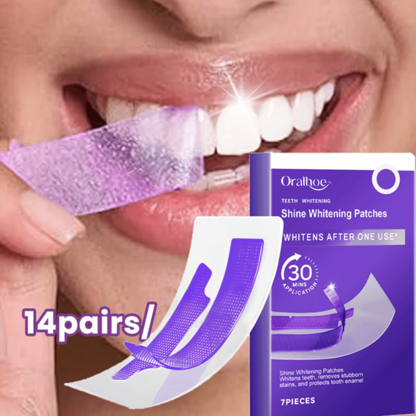 Tiras blanqueadoras de dientes moradas: blanquean los dientes, eliminan la placa, limpian las manchas, reducen la sensibilidad y son ideales para uso diario y para viajes.