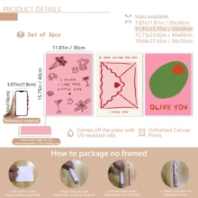 Bộ 3 tranh trang trí phòng ngủ, tranh poster phòng khách, tranh nghệ thuật treo tường thời trang và lãng mạn, tranh trang trí tường màu hồng đẹp mắt, tranh trang trí họa tiết ô liu hồng, trang trí ký túc xá, phù hợp cho trang trí nhà cửa, trang trí phòng ngủ, trang trí phòng khách, trang trí phòng tắm, trang trí tường, tranh treo tường có khung tùy chọn. - A - Xem 15