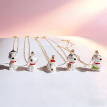 SNOOPY 1pc Delicate & Cute Pendant Necklace Set, Suitable For Daily Wear, Travel, And Women's Gift - Multicolor - View 3
