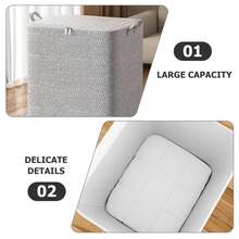 1pc Large Capacity Gray Zipper Storage Bag, Upgraded Clothes Organizer Bag, Toy Storage Bag, Moving Packing Bag, Classic Miscellaneous Storage Bag, Fishbone Pattern Storage Bag, Dual-Way Metal Zipper, Sturdy Handle, Soft Fabric, Precise Zipper, Suitable For Home Miscellaneous Storage, Clothing Organization - Grey - View 5