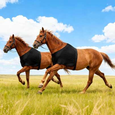 Breathable Horse Shoulder Guard, Thick & Elastic, Outdoor UV Protection Horse Cloak, Increase Comfort & Prevent Abrasion, Black